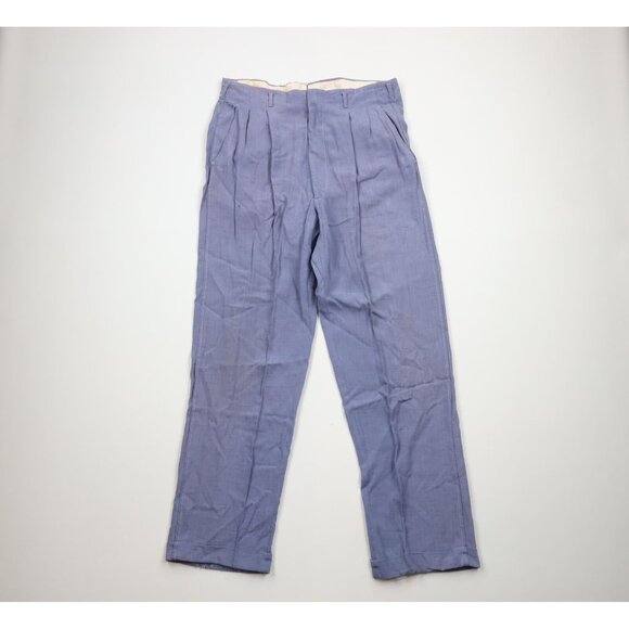 Vtg 50s Rockabilly Mens 34x32 Distressed Pleated Atomic Fleck Cuffed Pants USA
